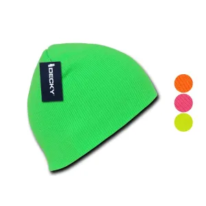 1 Dozen Bright Neon Short Beanies Caps Hats Knit Ski Skull Snowboard Wholesale Bulk