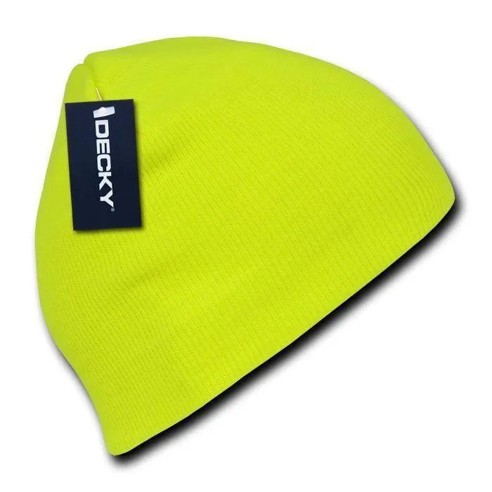 1 Dozen Bright Neon Short Beanies Caps Hats Knit Ski Skull Snowboard Wholesale Bulk