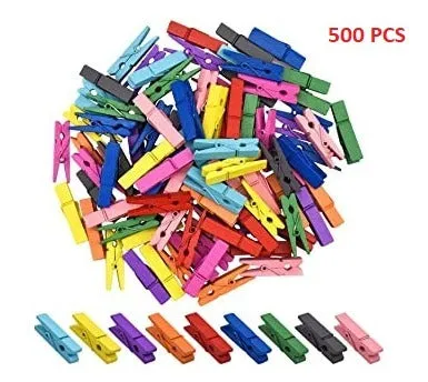 1490 Multipurpose Wooden Clips  / Cloth Pegs (Large, 500 Pcs)