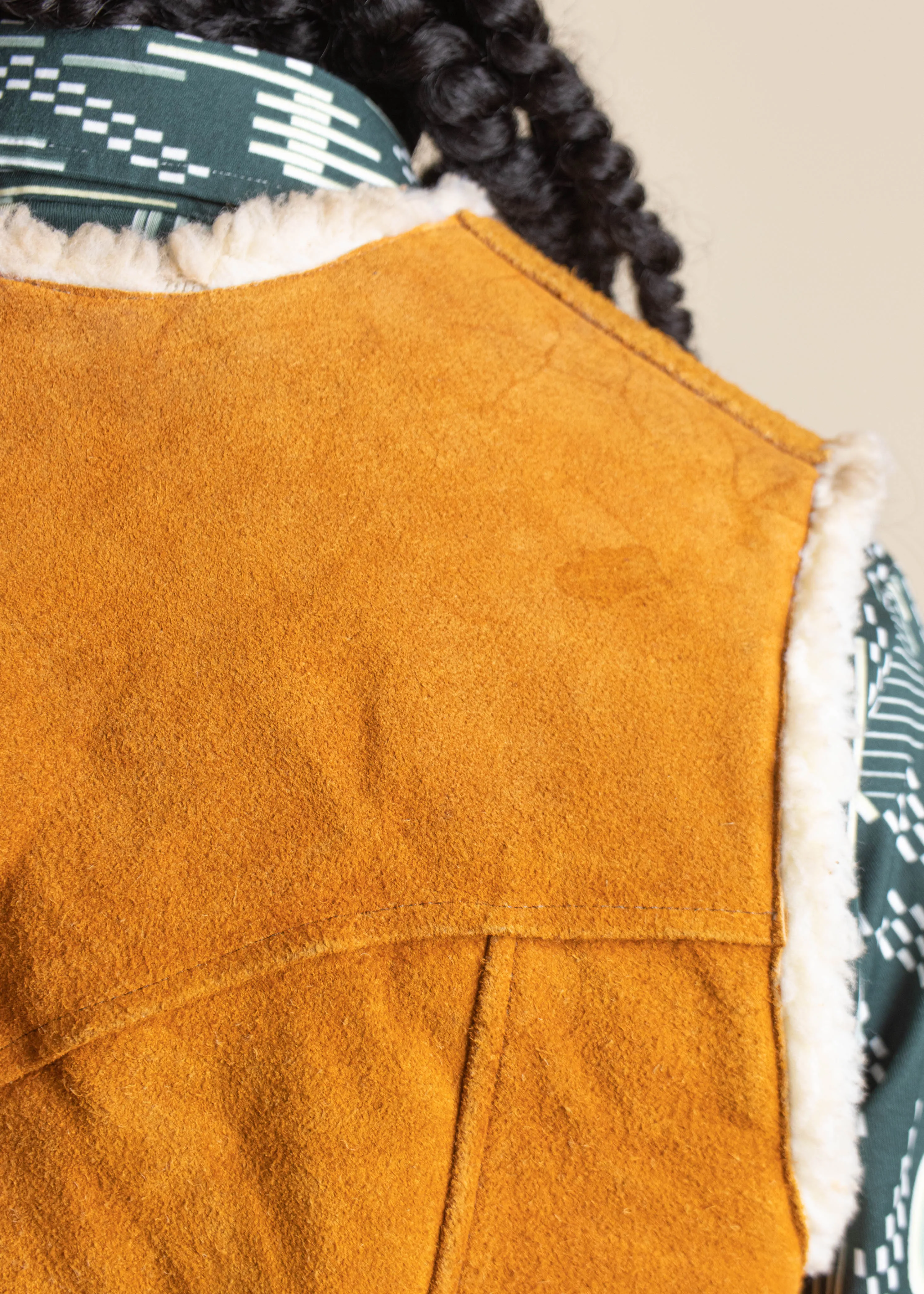 1970s LLB Sherpa Lined Suede Vest Size M/L