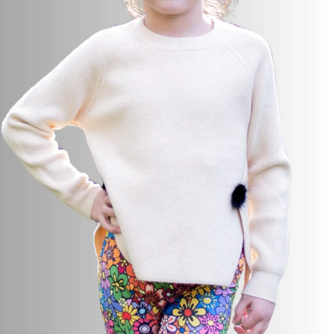 4 Pack or 2 Pack Kid's Pom-Pom Sweater (4 Colors)