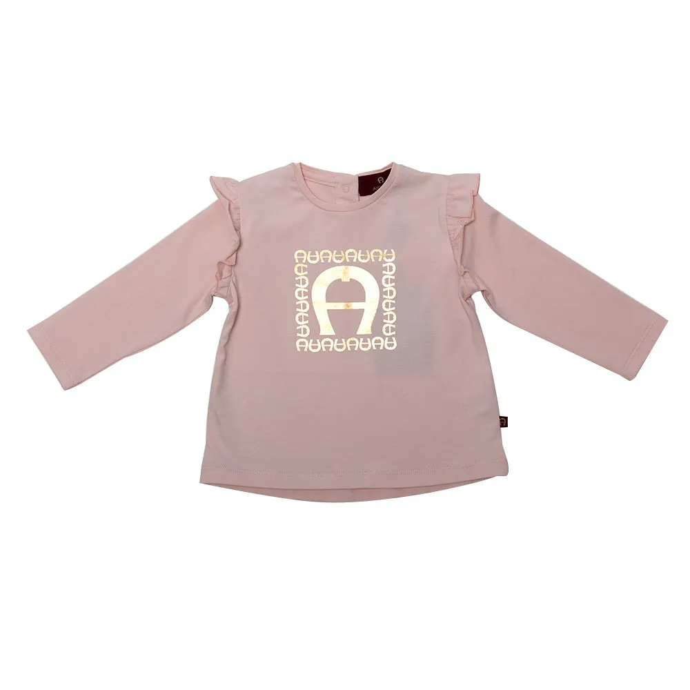 Aigner Kids Girl's Long Sleeve  Pink T-Shirt