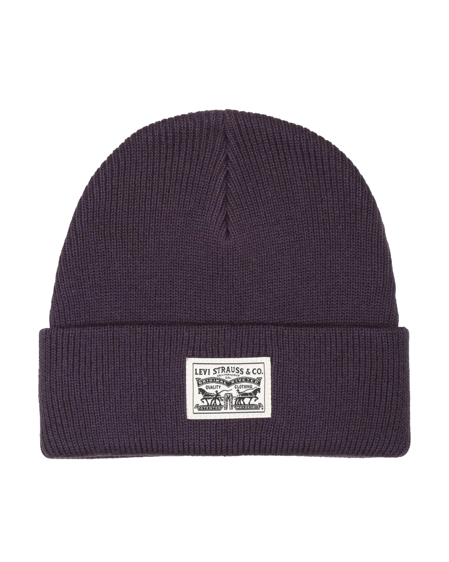 Backpatch Beanie in Dark Purple