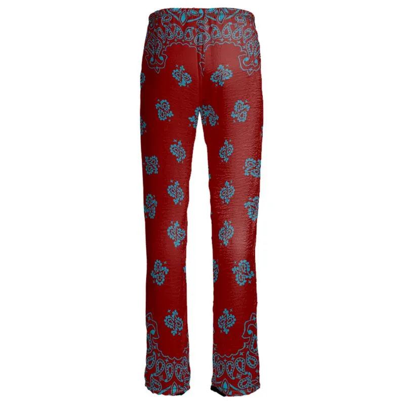 Bandana Art Maroon Womens Trousers