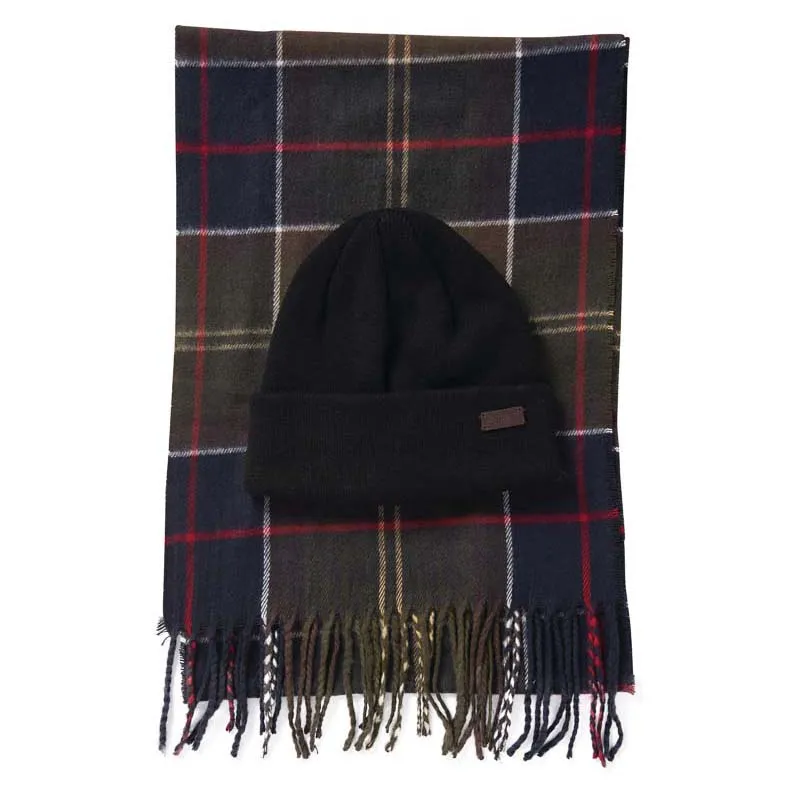 Barbour Swinton Beanie & Galingale Scarf Gift Set - Classic