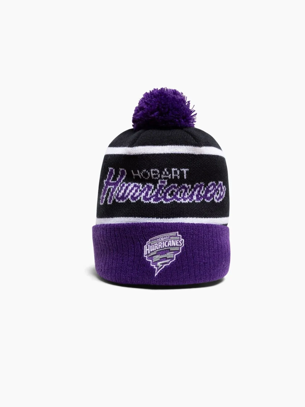 BBL Pom Pom Knit Beanie - Hobart Hurricanes - Adult - OSFM