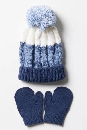 Beanie & Mittens Set Blue