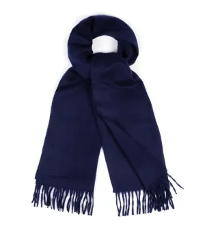 Begg x Co Arran Solid Cashmere Scarf: Navy