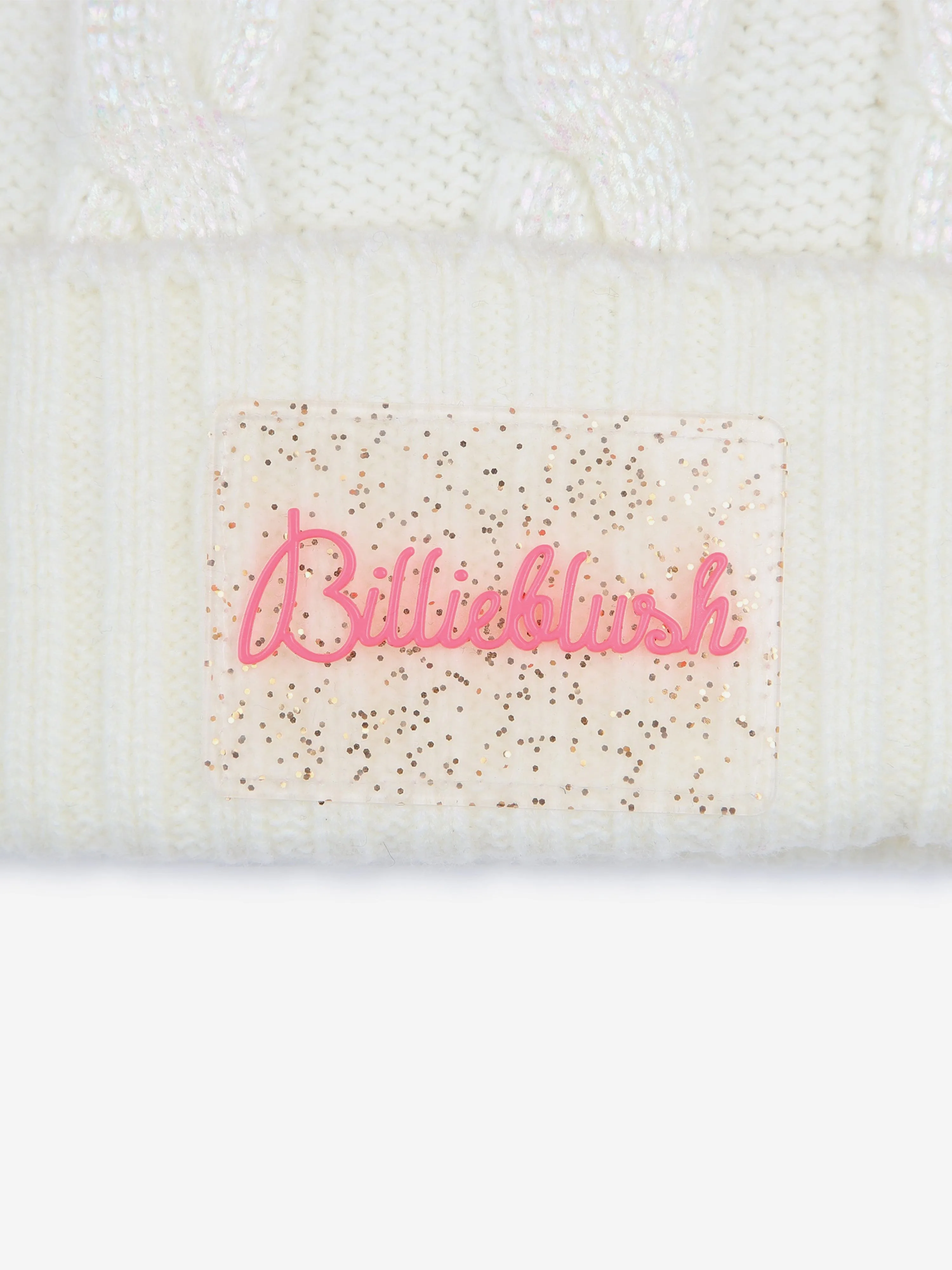 Billieblush Girls Double Pom Pom Beanie Hat in Ivory