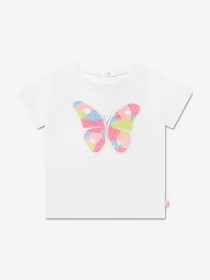 Billieblush Girls Sequin Butterfly T-Shirt in White