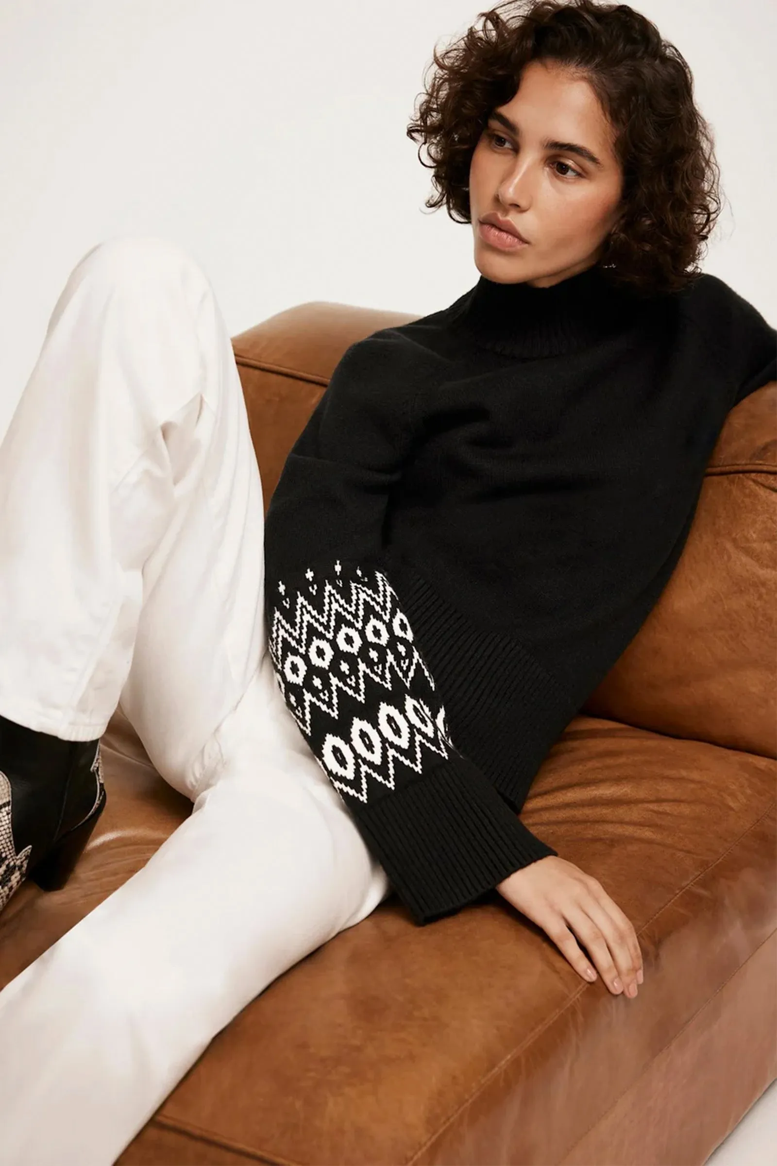 Black Fairisle Cuff Jumper