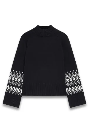 Black Fairisle Cuff Jumper