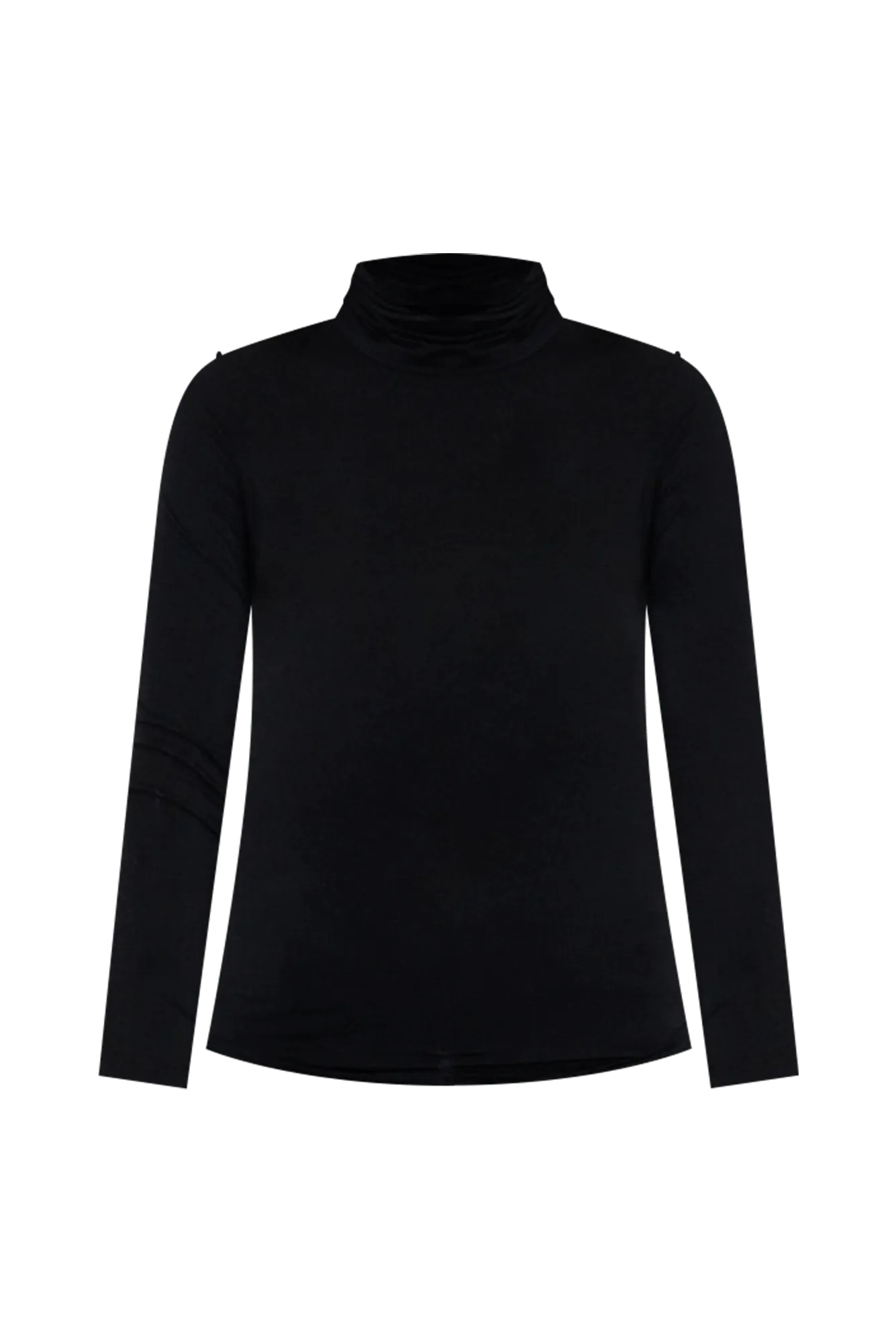 Black Micro Modal Turtleneck Top