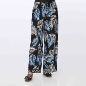 Black Printed Jersey Straight Trouser PW3567