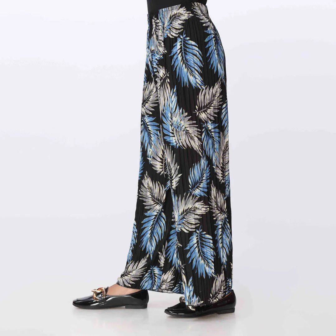 Black Printed Jersey Straight Trouser PW3567