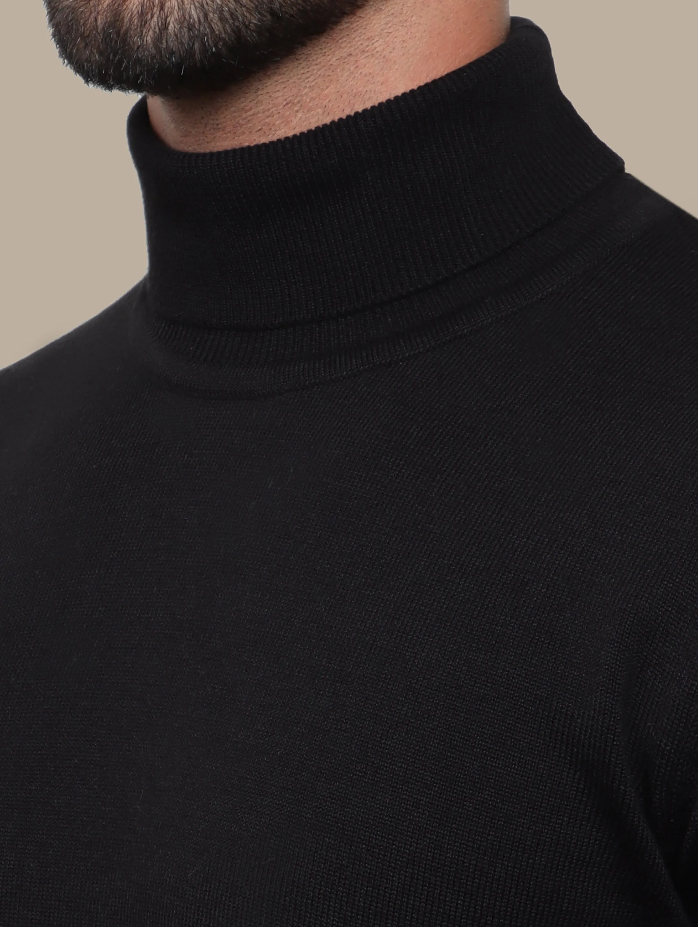 Black Turtle Neck Basic Sweater