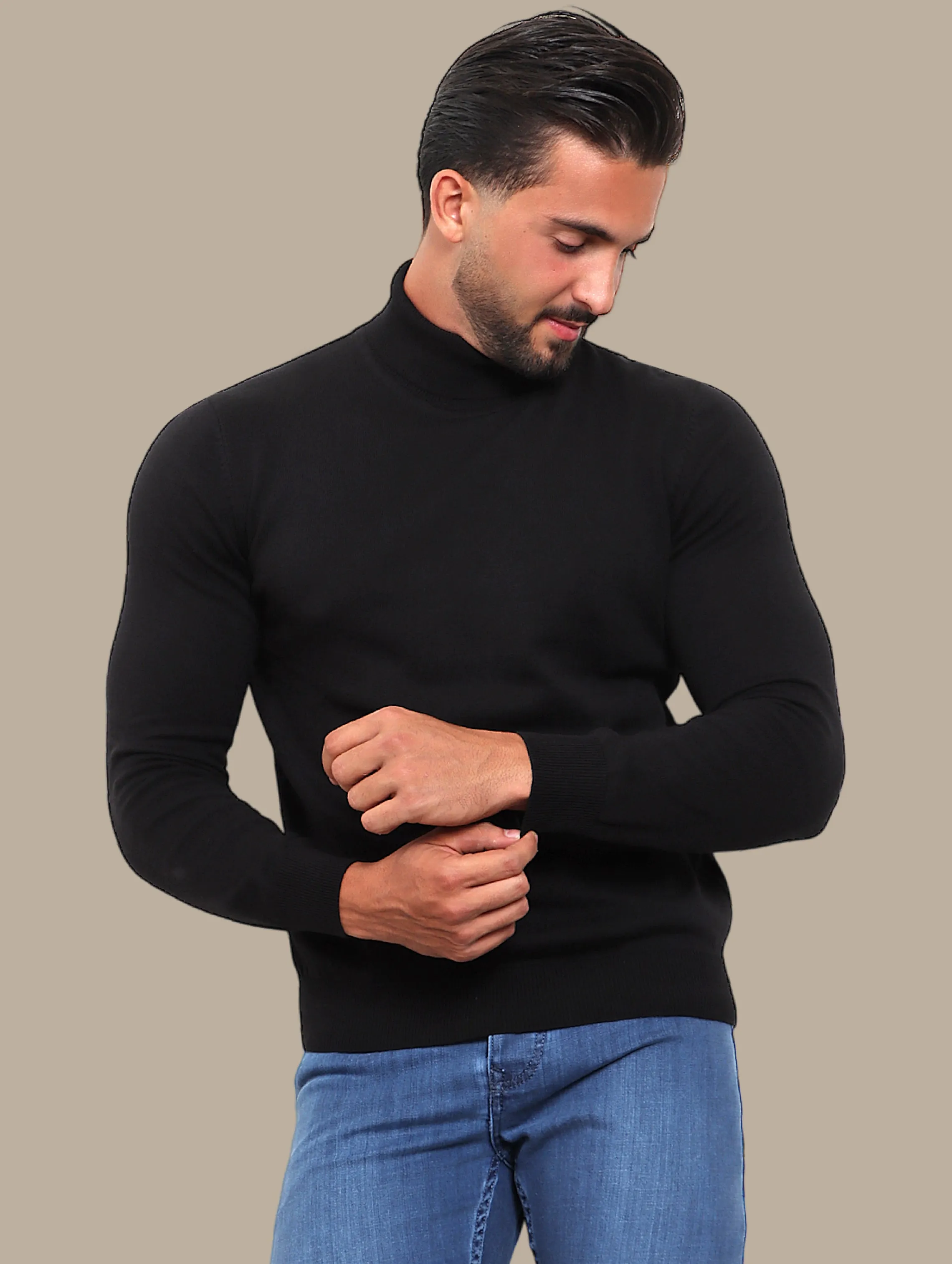 Black Turtle Neck Basic Sweater