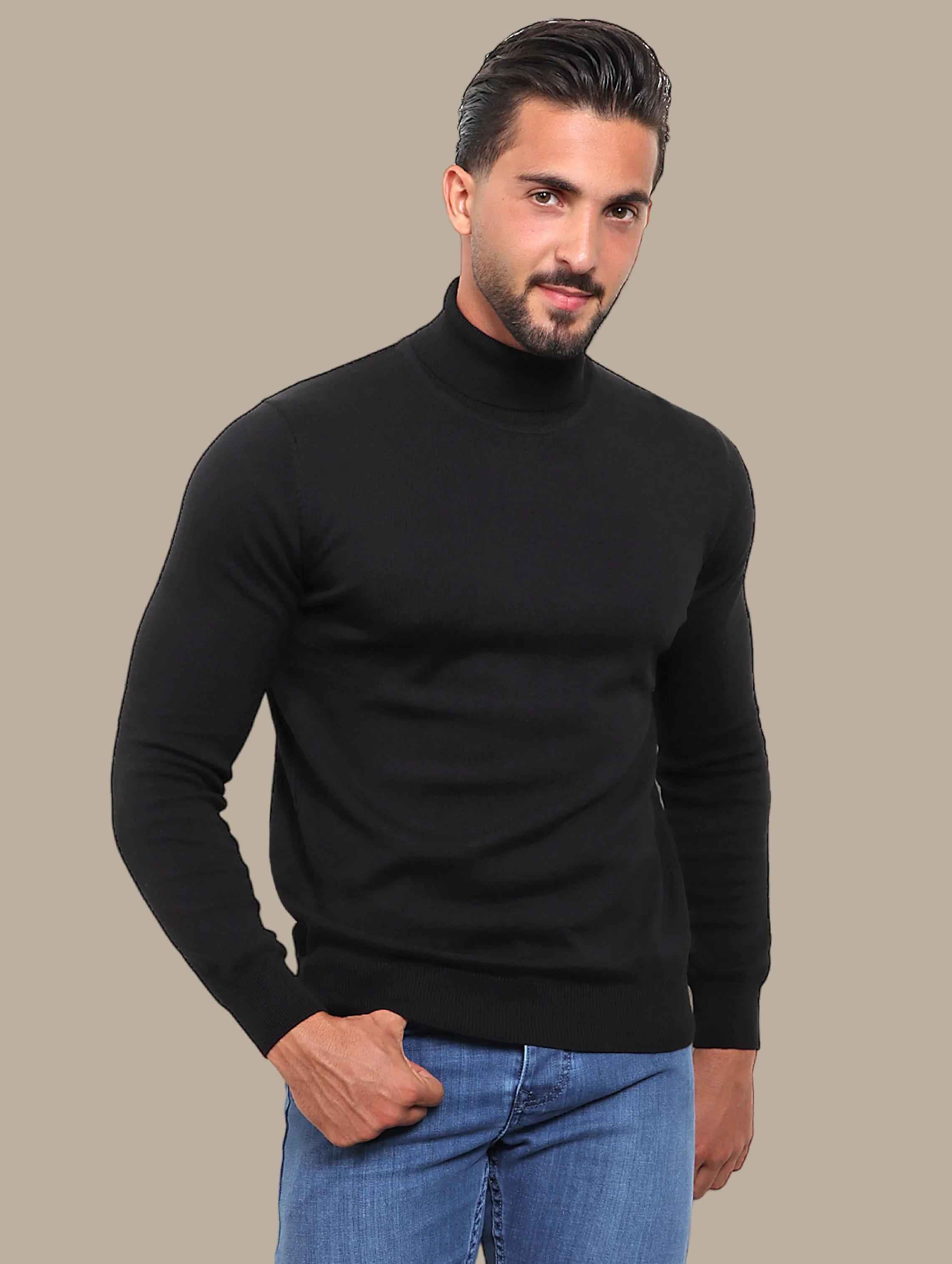 Black Turtle Neck Basic Sweater