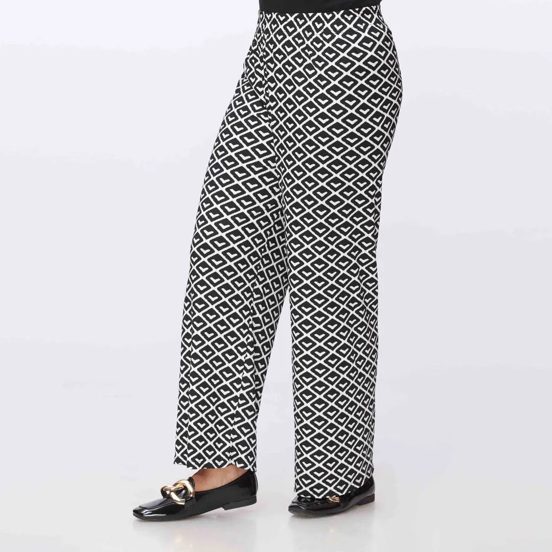 Blkwht Printed Jersey Straight Trouser PW3562