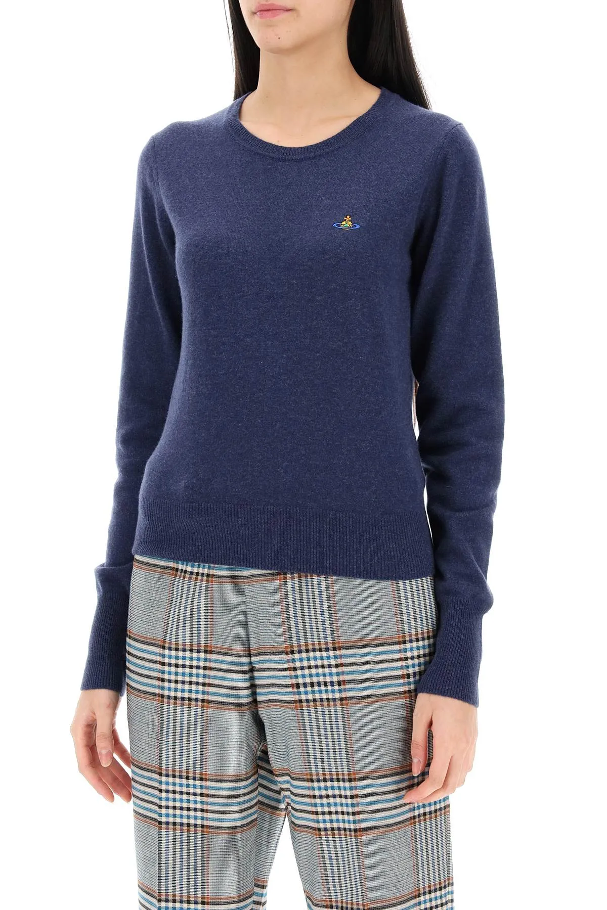 Blue Vivienne Westwood Bea Cardigan With Logo Embroidery