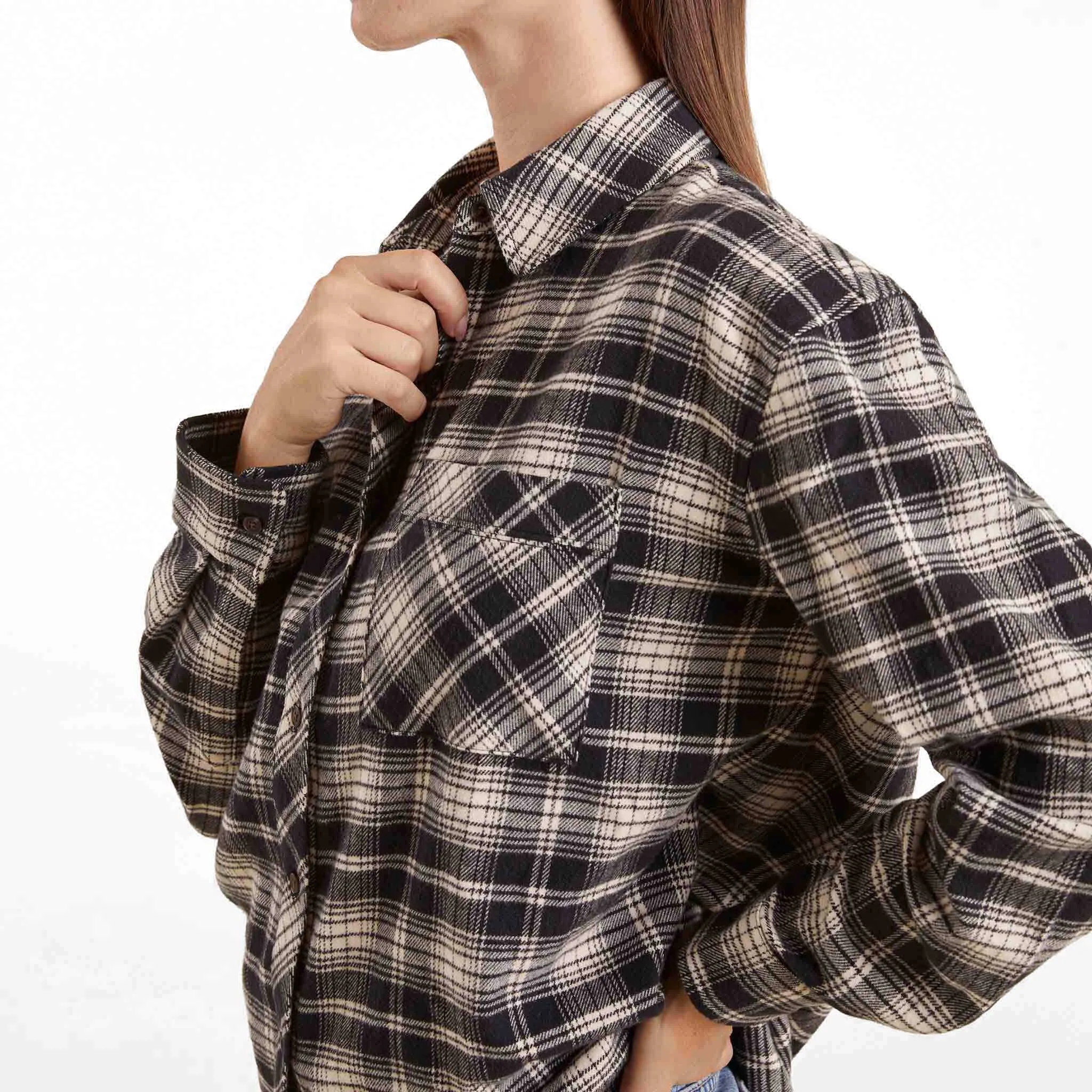 Boyfriend Flannel | Black/Bone