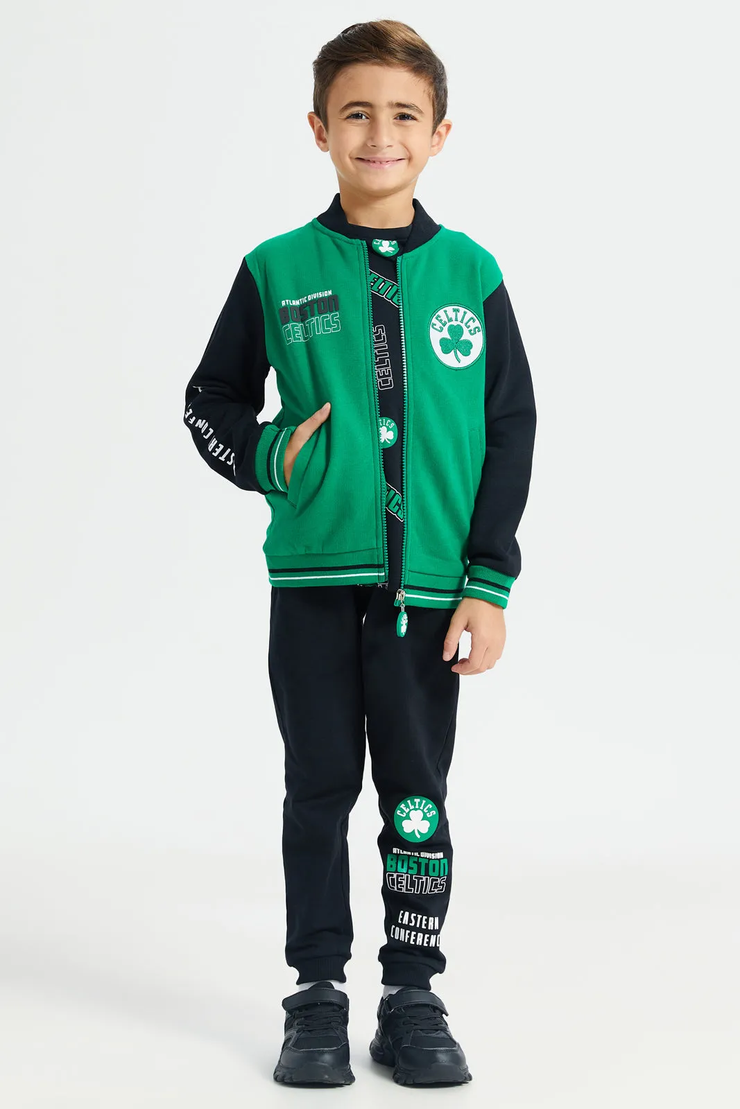 Boys Green Nba Celtics Sweatshirt