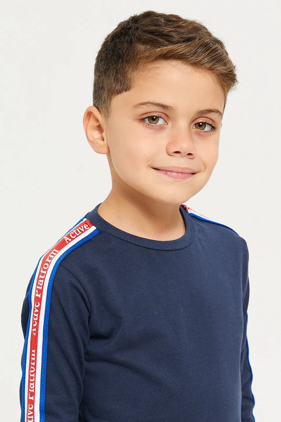 Boys Navy Long Sleeved T-Shirt