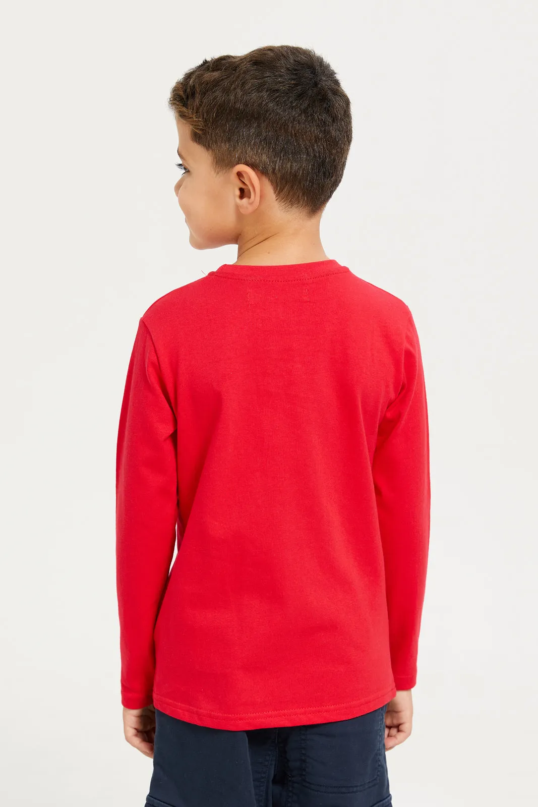 Boys Red Long Sleeved T-Shirt