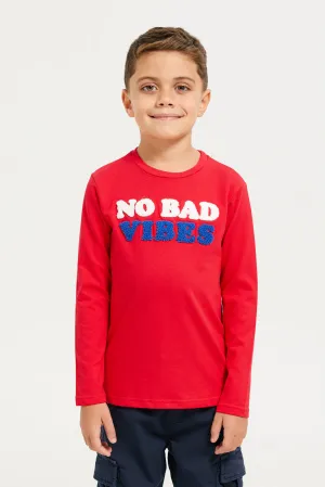 Boys Red Long Sleeved T-Shirt