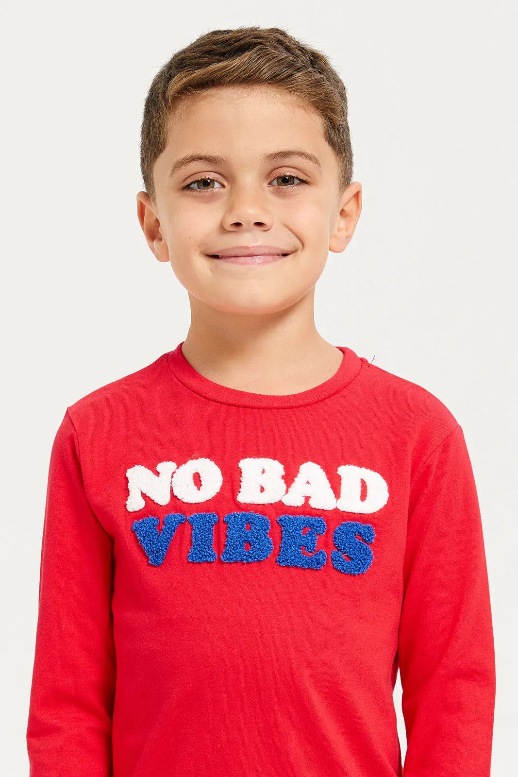 Boys Red Long Sleeved T-Shirt