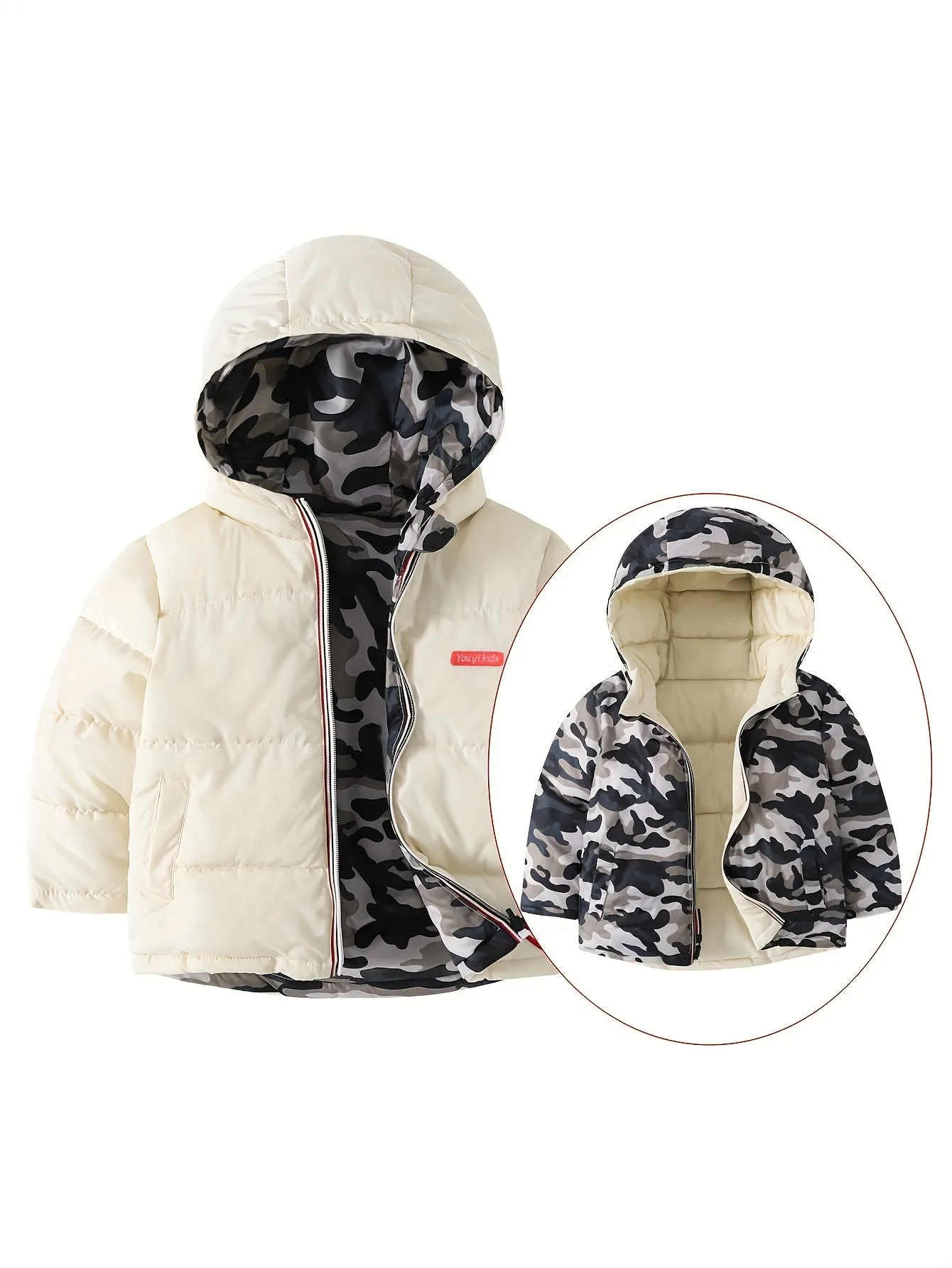 Boys Winter Reversible Hood Coat