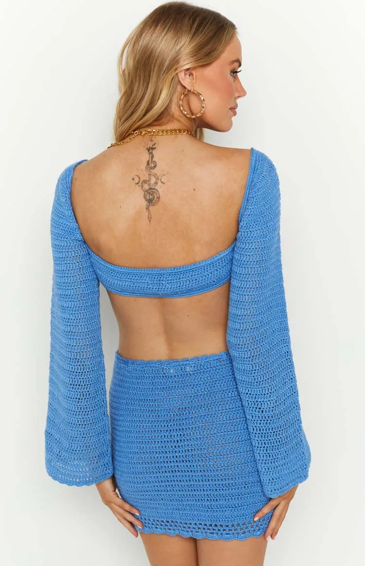 Brooklyn Blue Knit Crop Top