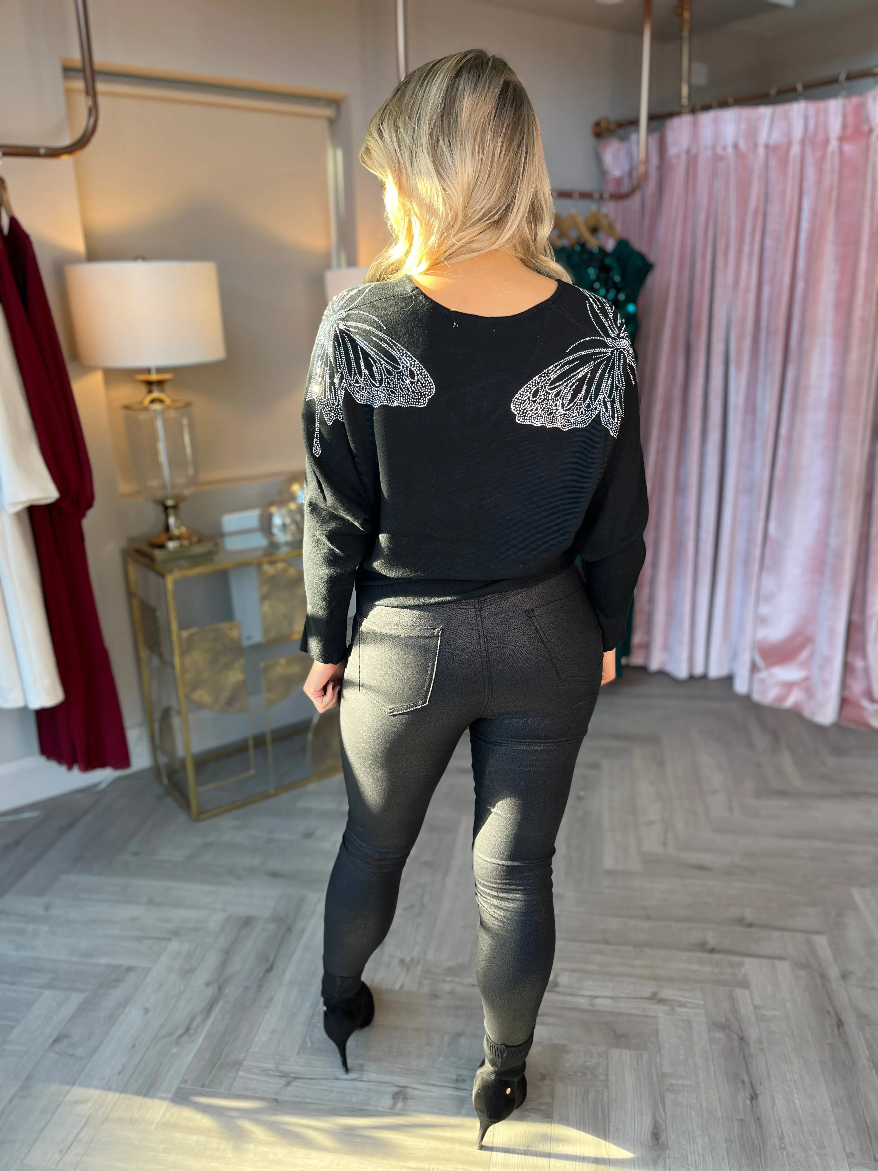 Butterfly Black Knit