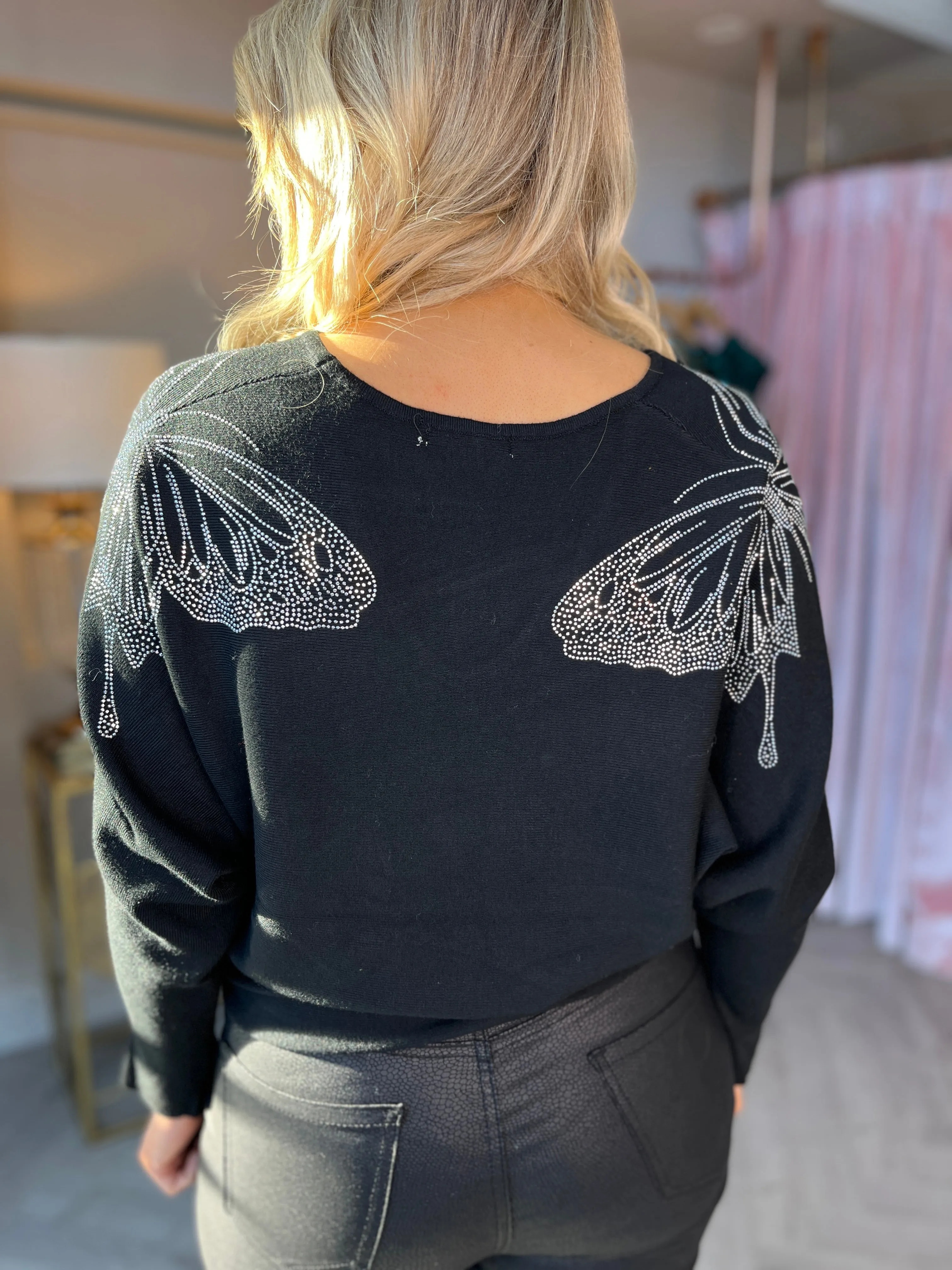 Butterfly Black Knit