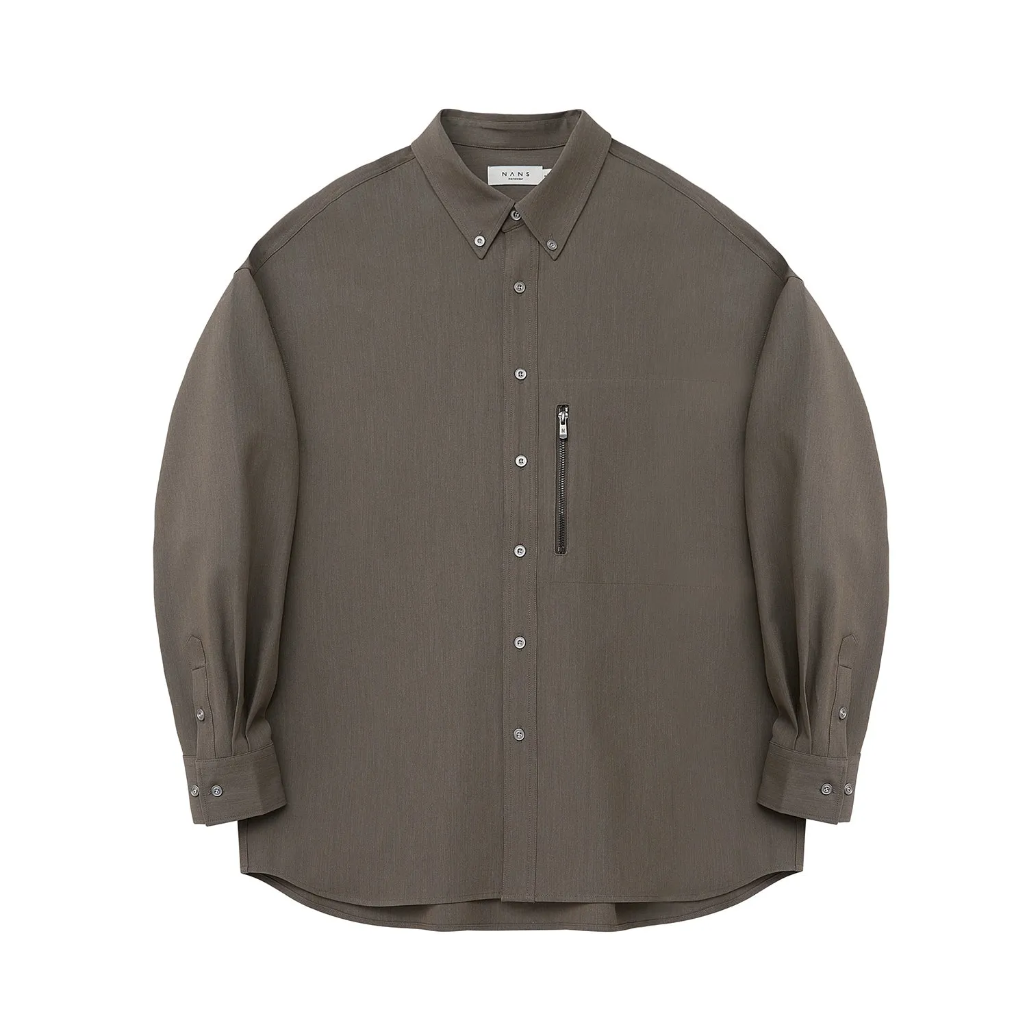 Button-down Collar Shirt with Zip Pockets