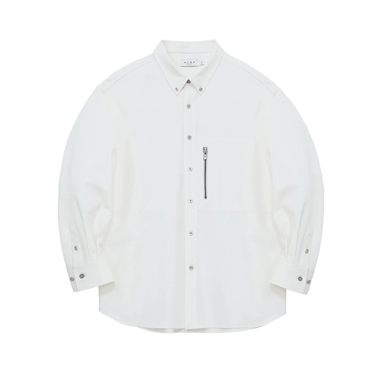 Button-down Collar Shirt with Zip Pockets