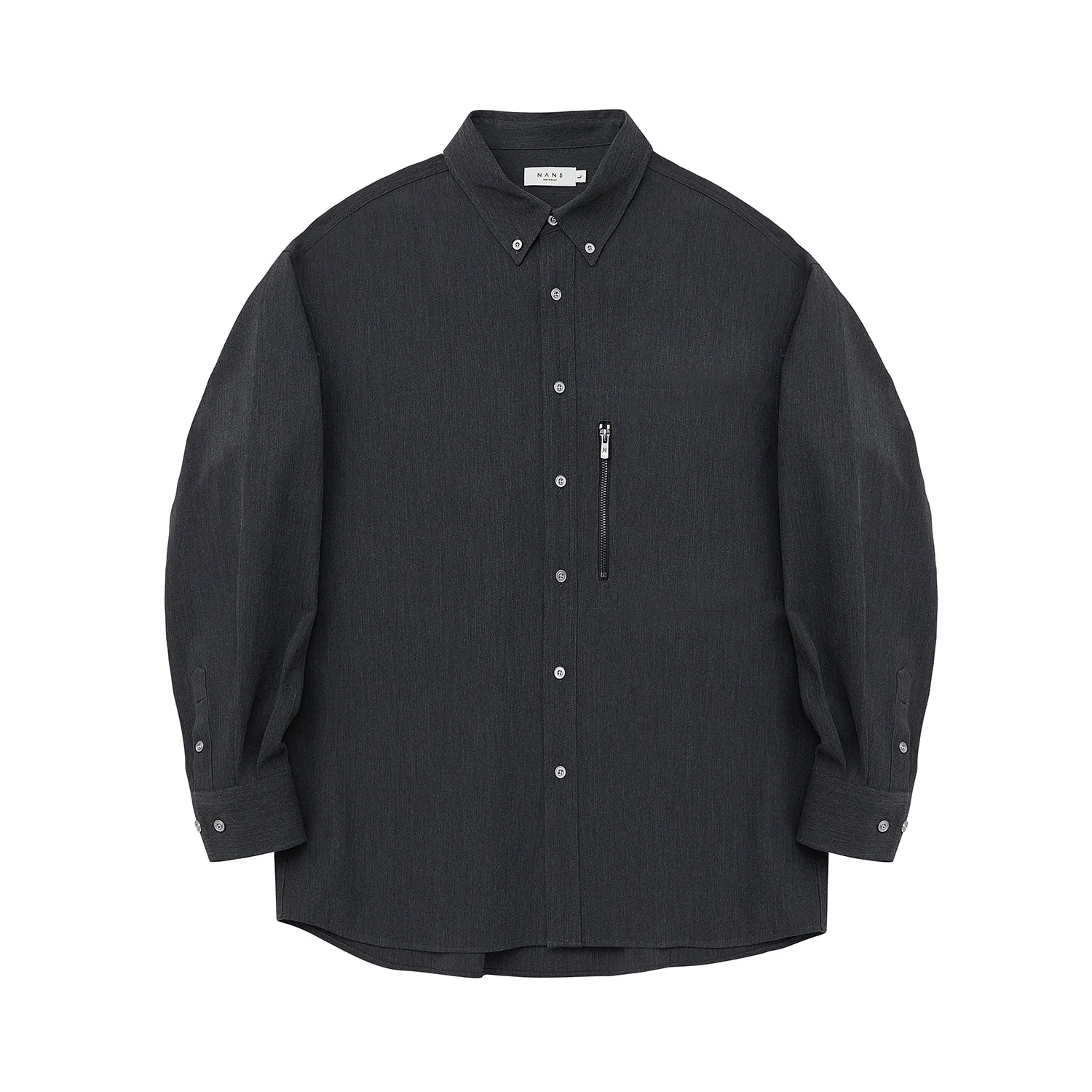 Button-down Collar Shirt with Zip Pockets