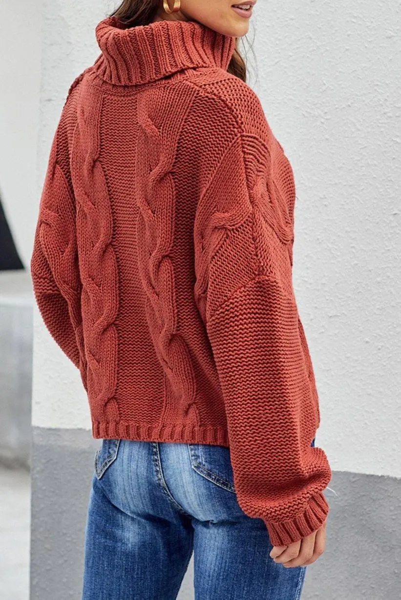 Cable Knit Turtleneck Sweater