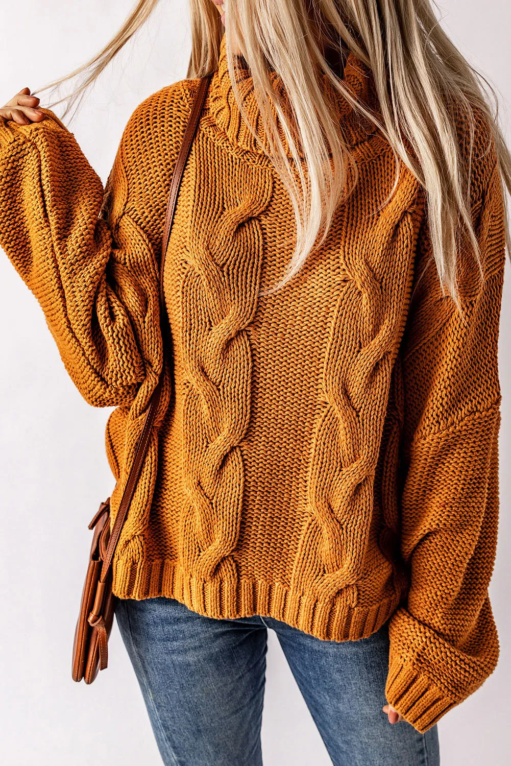 Cable Knit Turtleneck Sweater