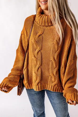 Cable Knit Turtleneck Sweater