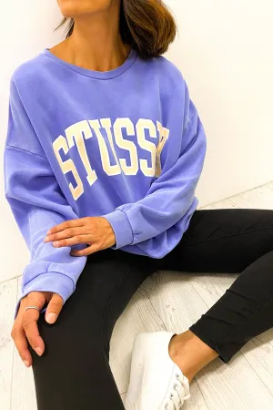 Campus Oversized Crew Cornflower Blue