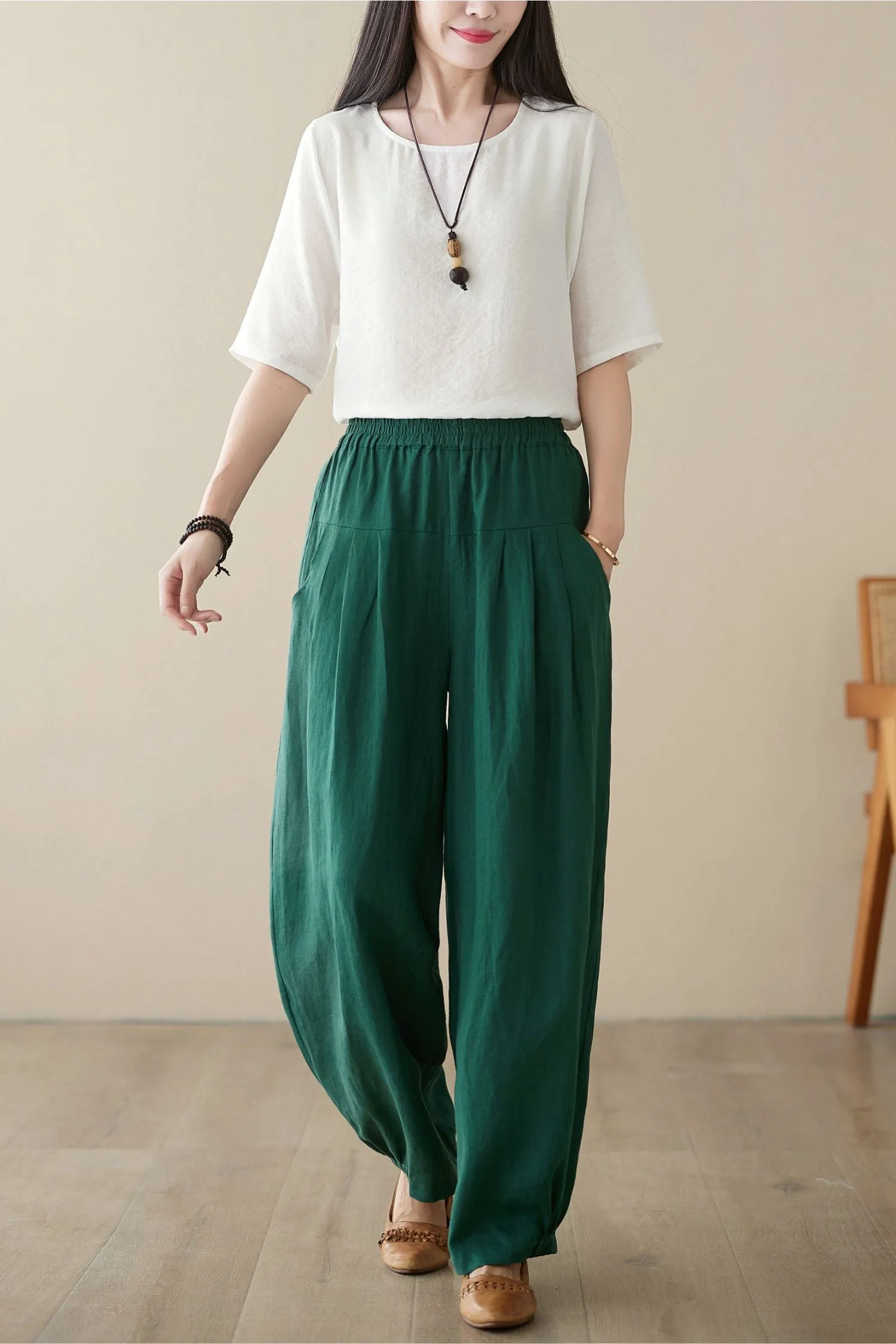 Casual linen long pants C3960