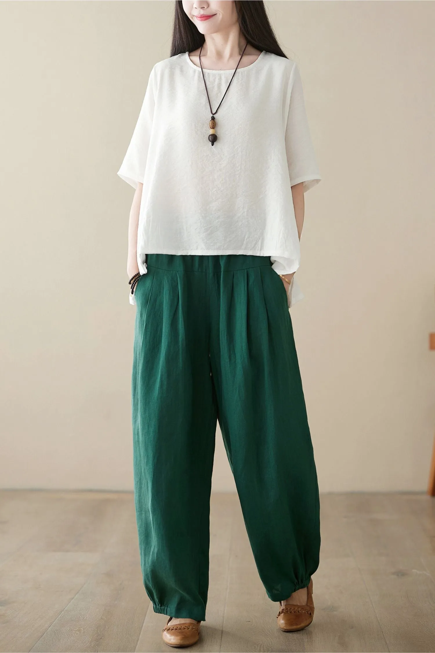 Casual linen long pants C3960