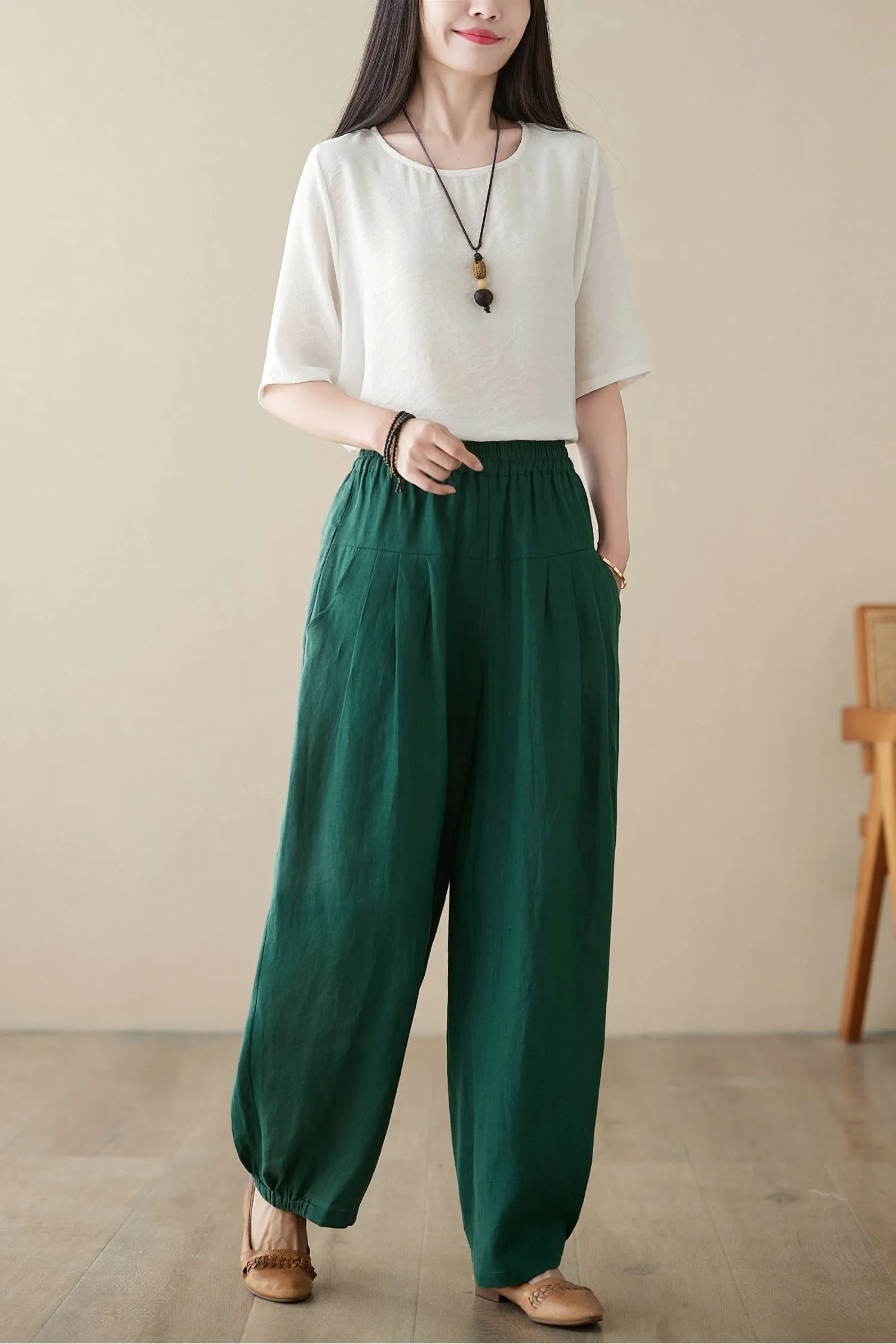 Casual linen long pants C3960