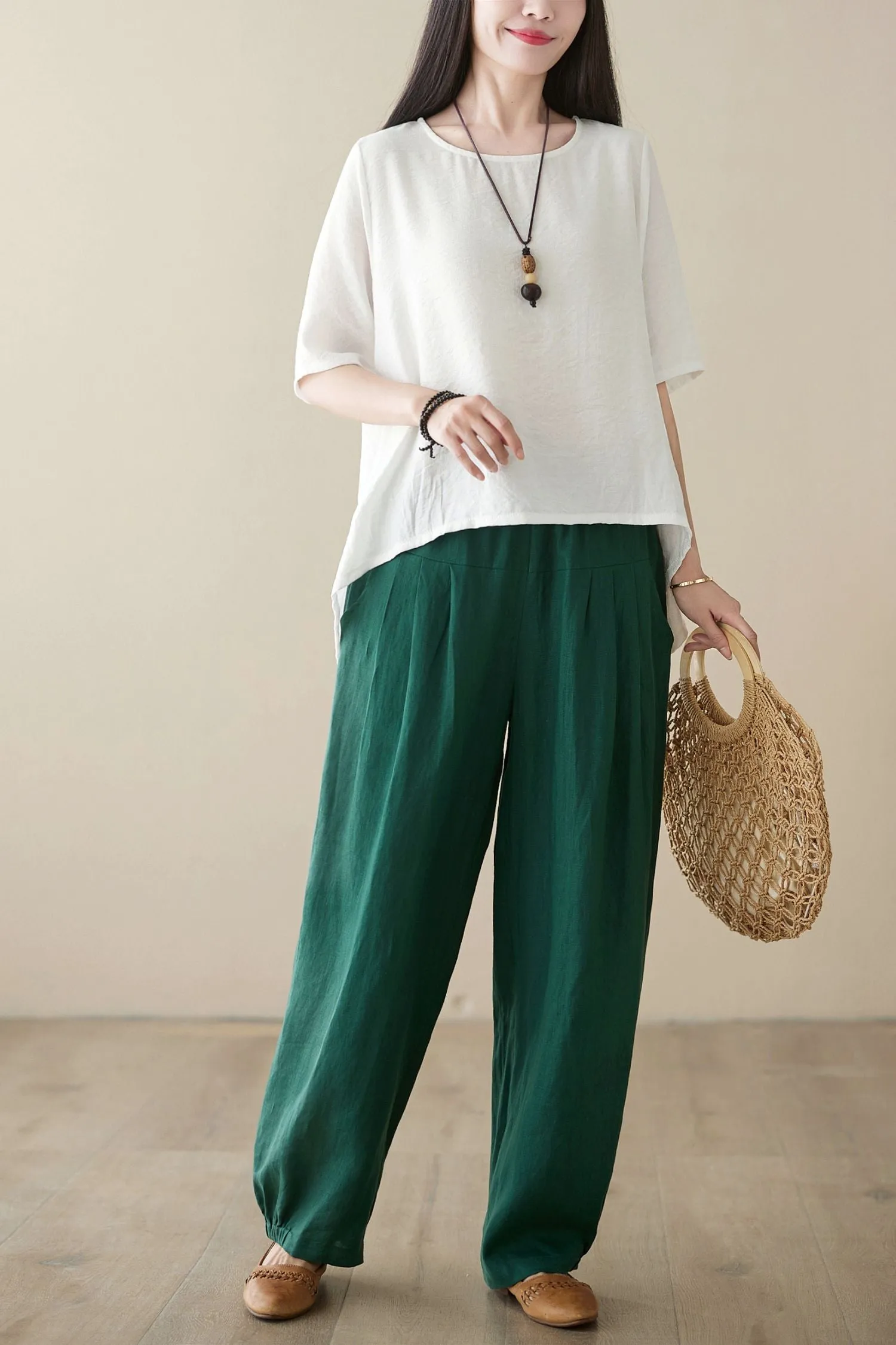 Casual linen long pants C3960