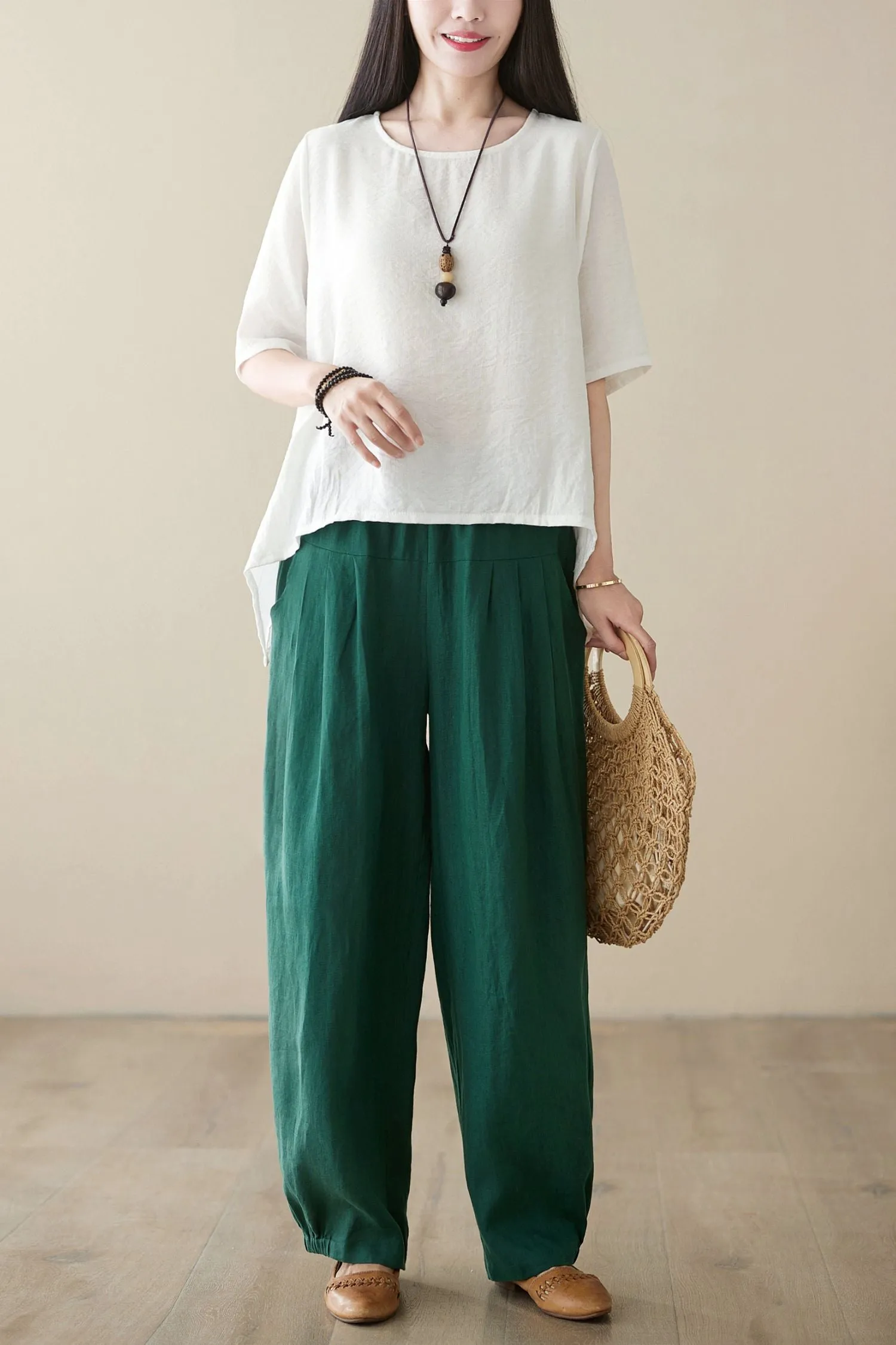 Casual linen long pants C3960