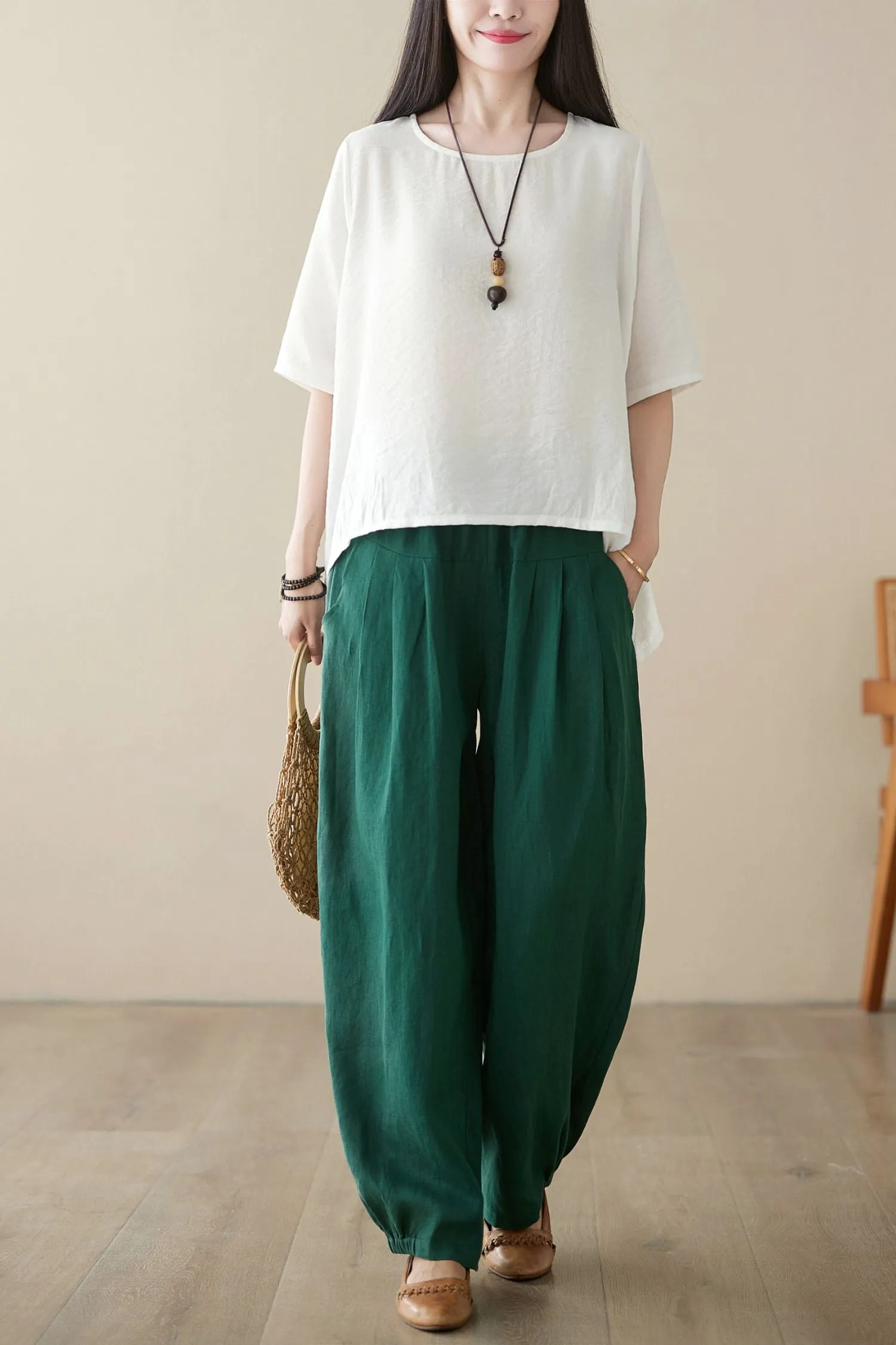 Casual linen long pants C3960