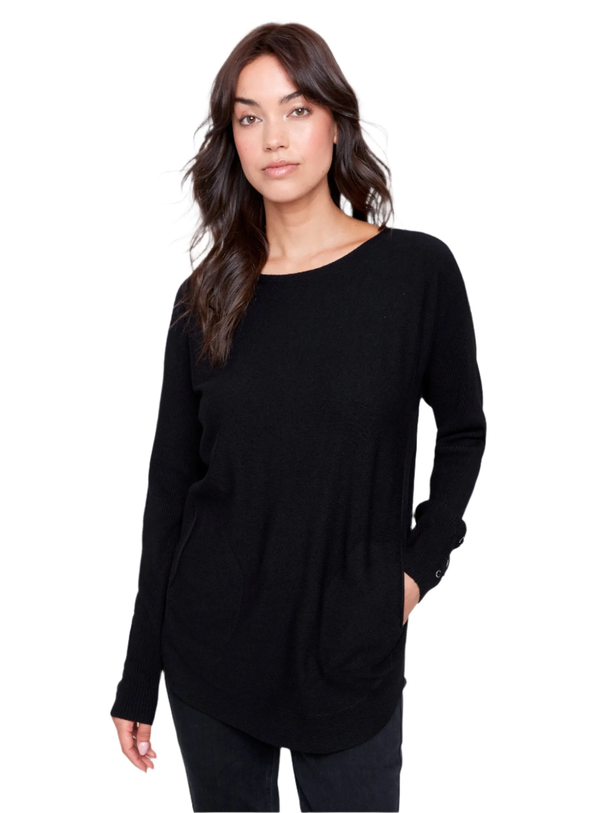 Charlie B Cuff lace up Sweater