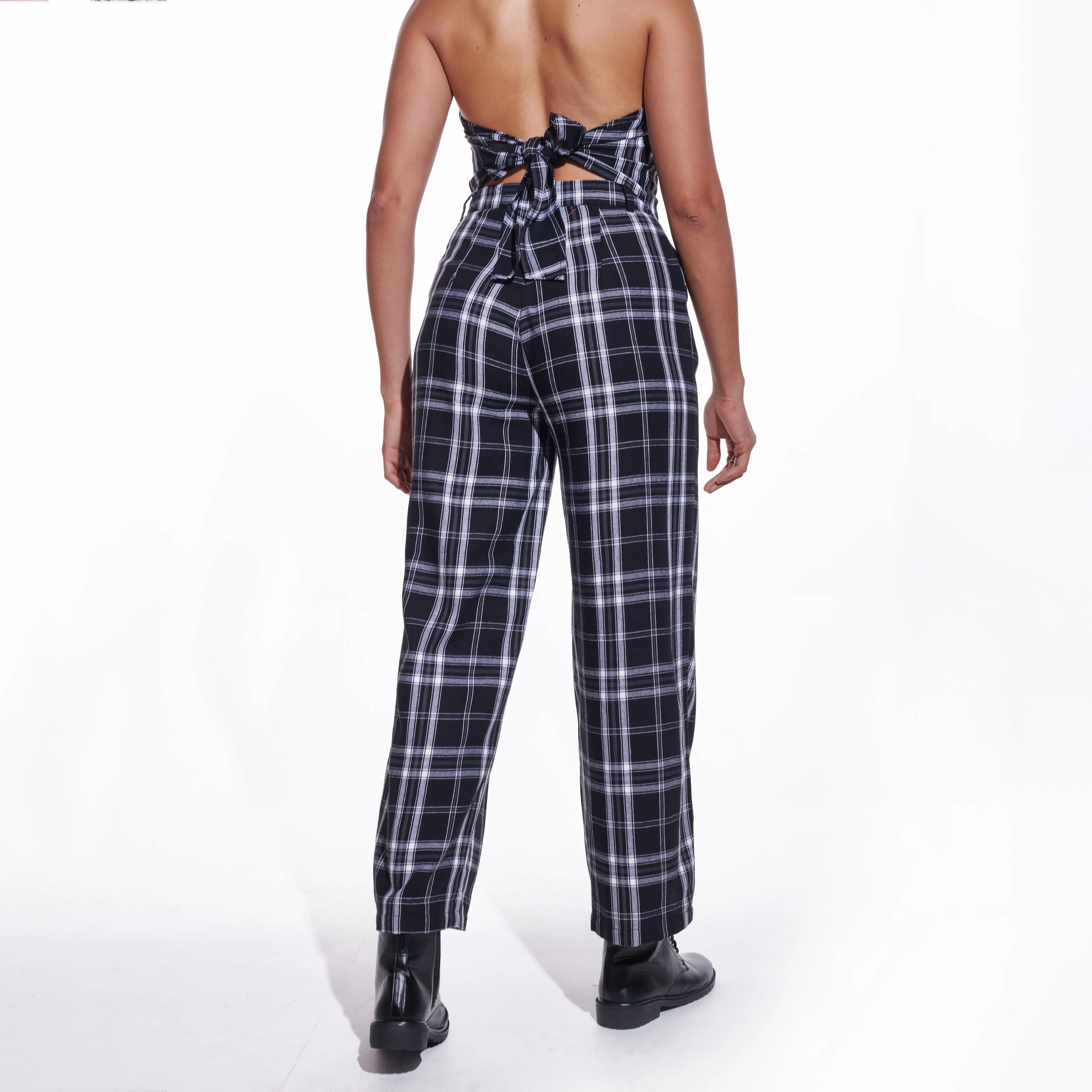 Checkered Wide Leg Pants