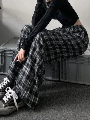 Checkered Wide Leg Pants